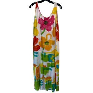Jams World Vintage Womens Dress Size Large Multicolor Summer Icon Floral Print